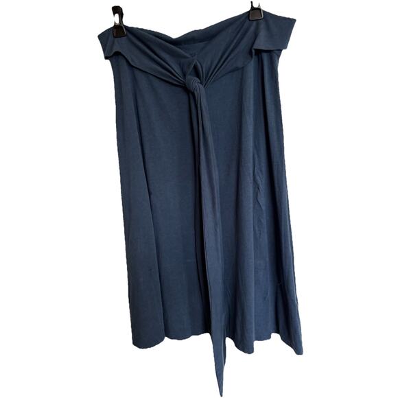 Title Nine Skirt Blue Med Knit Jersey Closet Staple Minimalist Coastal Grandma - Picture 1 of 5